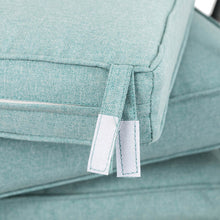 Load image into Gallery viewer, 45.25"L Outdoor Patio Loveseat Glider Chair with Blue Cushions