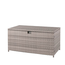Load image into Gallery viewer, 52.75"L Outdoor Patio Oversized All-Weather Gray Handwoven Wicker Storage Box
