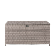 Load image into Gallery viewer, 52.75"L Outdoor Patio Oversized All-Weather Gray Handwoven Wicker Storage Box