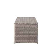 Load image into Gallery viewer, 52.75"L Outdoor Patio Oversized All-Weather Gray Handwoven Wicker Storage Box