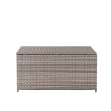 Load image into Gallery viewer, 52.75"L Outdoor Patio Oversized All-Weather Gray Handwoven Wicker Storage Box