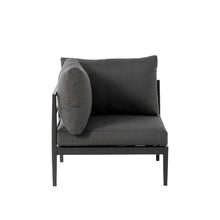 Load image into Gallery viewer, 6-Piece Outdoor Patio Black Aluminum Sectional Conversation Sofa Set with Cushions