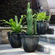 Load image into Gallery viewer, Eco-friendly Large Faux Ceramic Round Plastic Pot Planters, Set of 3