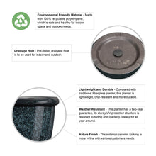 Load image into Gallery viewer, Eco-friendly Large Faux Ceramic Round Plastic Pot Planters, Set of 3