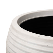 Load image into Gallery viewer, Eco-friendly Large Faux Porcelain Round Polyresin Fluted Planters, Set of 3