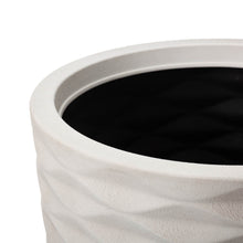 Load image into Gallery viewer, Eco-friendly Large Faux Porcelain Tall Round Polyresin Diamond Planters, Set of 2