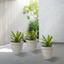 Load image into Gallery viewer, Eco-friendly Large Faux Ceramic Round Polyresin Pot Planters, Set of 3