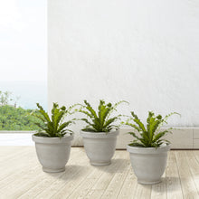 Load image into Gallery viewer, Eco-friendly Large Faux Ceramic Round Polyresin Pot Planters, Set of 3