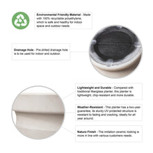 Load image into Gallery viewer, Eco-friendly Large Faux Ceramic Round Polyresin Pot Planters, Set of 3