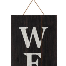 Load image into Gallery viewer, 42"H Wooden Black WELCOME Porch Sign with Metal Planter
