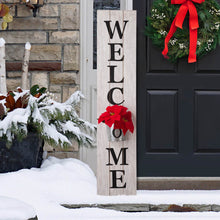Load image into Gallery viewer, 42"H Wooden White WELCOME Porch Sign with Metal Planter