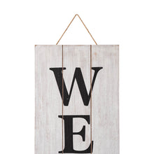 Load image into Gallery viewer, 42"H Wooden White WELCOME Porch Sign with Metal Planter