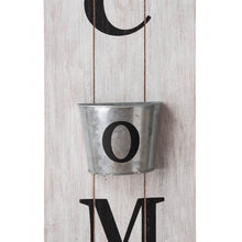 Load image into Gallery viewer, 42"H Wooden White WELCOME Porch Sign with Metal Planter