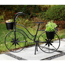 Load image into Gallery viewer, 26"H Hand Painted Black Metal Bicycle Plant Stand