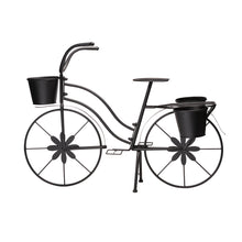 Load image into Gallery viewer, 26"H Hand Painted Black Metal Bicycle Plant Stand