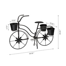 Load image into Gallery viewer, 26"H Hand Painted Black Metal Bicycle Plant Stand