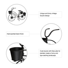 Load image into Gallery viewer, 26"H Hand Painted Black Metal Bicycle Plant Stand