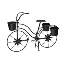 Load image into Gallery viewer, 26"H Hand Painted Black Metal Bicycle Plant Stand