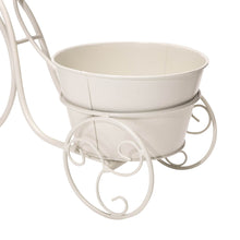 Load image into Gallery viewer, 15"H Hand Painted White Metal Bicycle Plant Stand