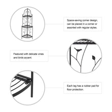 Load image into Gallery viewer, 44.75"H 3-Tiered Black Metal Corner Shelf Plant Stand