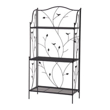 Load image into Gallery viewer, 44.75"H Rectangular 3-Tiered Black Metal Shelf Plant Stand