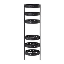 Load image into Gallery viewer, 32"H Foldable 6-Tiered Round Black Metal Plant Stand