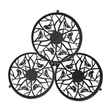 Load image into Gallery viewer, 32"H Foldable 6-Tiered Round Black Metal Plant Stand