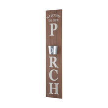 Load image into Gallery viewer, 42"H "WELCOME TO OUR PORCH" Wooden Porch Sign with Metal Planter