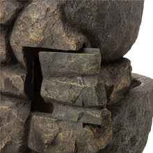 Load image into Gallery viewer, 32.28"H 4 Tiers Polyresin Waterfall Outdoor Fountain With Pump and LED Lights
