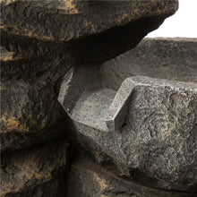 Load image into Gallery viewer, 32.28"H 4 Tiers Polyresin Waterfall Outdoor Fountain With Pump and LED Lights