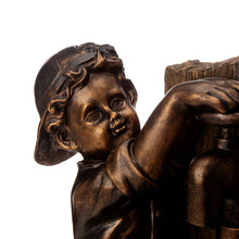 Load image into Gallery viewer, 25.5"H Polyresin Boy and Girl Sculptural Outdoor Fountain With Pump and LED Lights