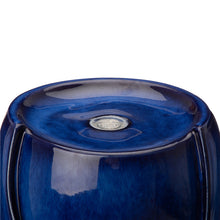Load image into Gallery viewer, 20.5"H Cobalt Blue Ceramic Pot Fountain with Pump and LED Light