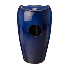 Load image into Gallery viewer, 20.5"H Cobalt Blue Ceramic Pot Fountain with Pump and LED Light