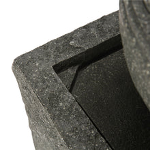 Load image into Gallery viewer, 31.69"H Polyresin Rippling Floating Sphere Pedestal Outdoor Fountain With Pump & LED Light