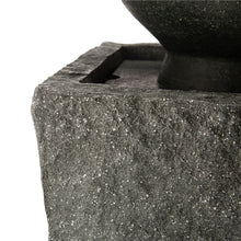 Load image into Gallery viewer, 31.69"H Polyresin Rippling Floating Sphere Pedestal Outdoor Fountain With Pump & LED Light