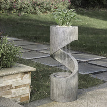 Load image into Gallery viewer, 31.30"H Polyresin Curving Shaped Outdoor Fountain With Pump & LED Light