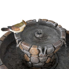 Load image into Gallery viewer, 24.41"H Outdoor 2 Tierd Stone-Like Birdbath Fountain