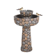 Load image into Gallery viewer, 24.41"H Outdoor 2 Tierd Stone-Like Birdbath Fountain