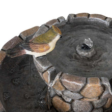 Load image into Gallery viewer, 24.41"H Outdoor 2 Tierd Stone-Like Birdbath Fountain