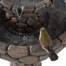 Load image into Gallery viewer, 24.41"H Outdoor 2 Tierd Stone-Like Birdbath Fountain