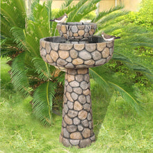 Load image into Gallery viewer, 24.41"H Outdoor 2 Tierd Stone-Like Birdbath Fountain