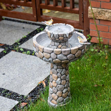 Load image into Gallery viewer, 24.41"H Outdoor 2 Tierd Stone-Like Birdbath Fountain