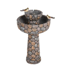 Load image into Gallery viewer, 24.41"H Outdoor 2 Tierd Stone-Like Birdbath Fountain