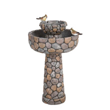 Load image into Gallery viewer, 24.41"H Outdoor 2 Tierd Stone-Like Birdbath Fountain