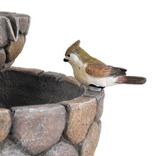 Load image into Gallery viewer, 24.41"H Outdoor 2 Tierd Stone-Like Birdbath Fountain
