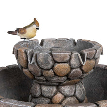 Load image into Gallery viewer, 24.41"H Outdoor 2 Tierd Stone-Like Birdbath Fountain