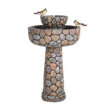 Load image into Gallery viewer, 24.41"H Outdoor 2 Tierd Stone-Like Birdbath Fountain