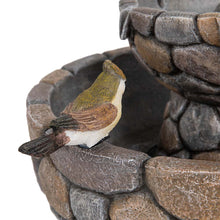 Load image into Gallery viewer, 24.41"H Outdoor 2 Tierd Stone-Like Birdbath Fountain