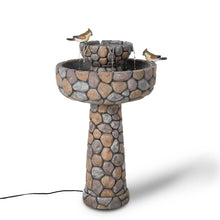 Load image into Gallery viewer, 24.41"H Outdoor 2 Tierd Stone-Like Birdbath Fountain