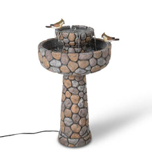Load image into Gallery viewer, 24.41"H Outdoor 2 Tierd Stone-Like Birdbath Fountain
